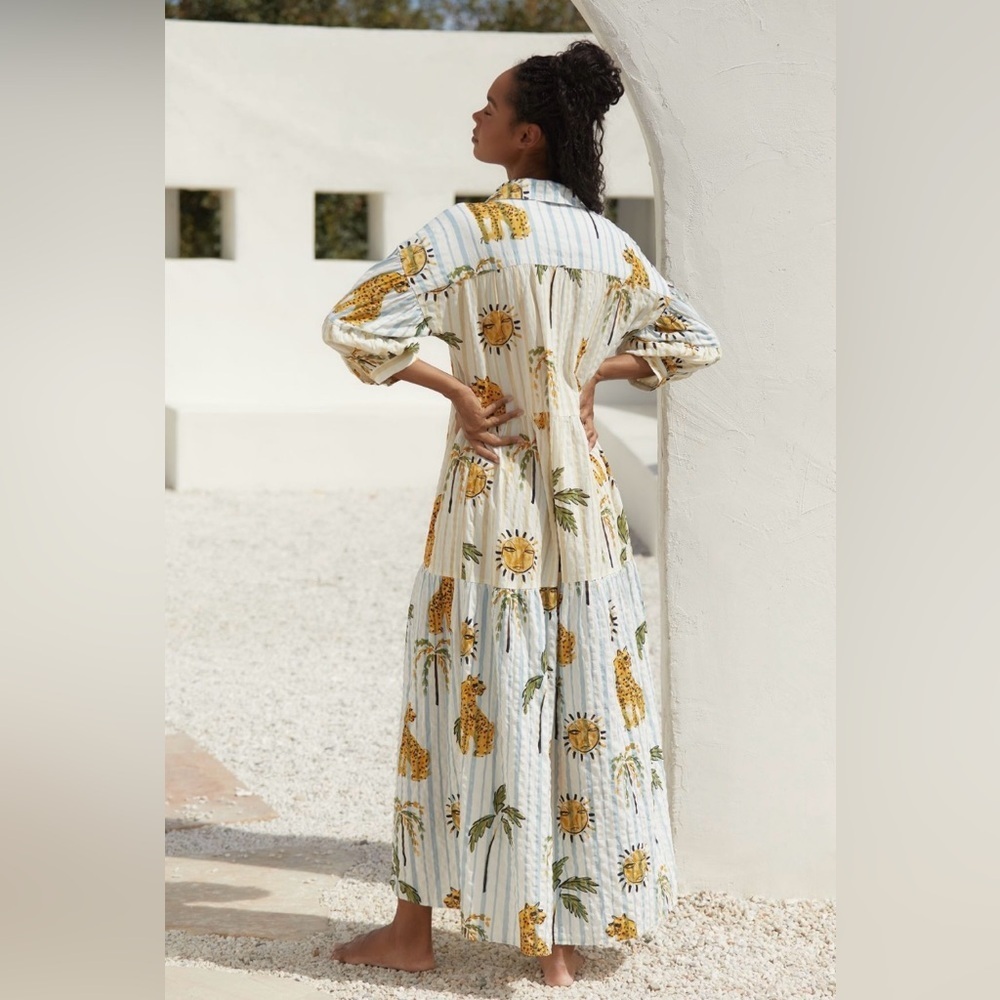 Anthropologie Carolita Artist Edition Tiered Shirt Dress NWT XS - Picture 2 of 12